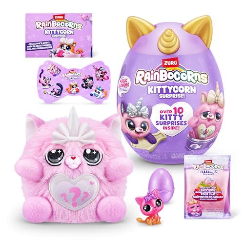 Rainbocorns Kittycorn Surprise Serie 7, Chinchilla-Katze – Plüsch zum Sammeln – 10 Überraschungen zum Auspacken, Schälen und Aufdecken des Herzens, Aufkleber, ab 3 Jahren (Chinchilla-Katze) von Rainbocorns