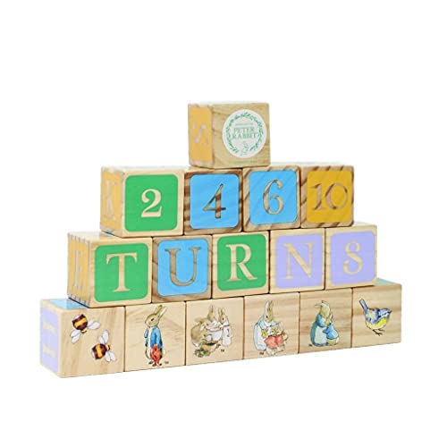 Rainbow Designs Official Peter Rabbit Wooden Building Blocks - Early Development Activity Toys for Toddlers - Beatrix Potter Stacking Bricks by von Rainbow Designs