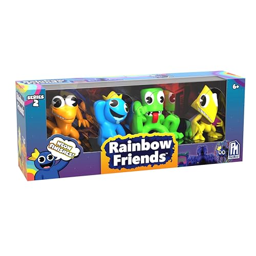 Rainbow Friends - Neon Minifigur 4-Pack (2.5" Hoch, Serie 2) von Rainbow Friends