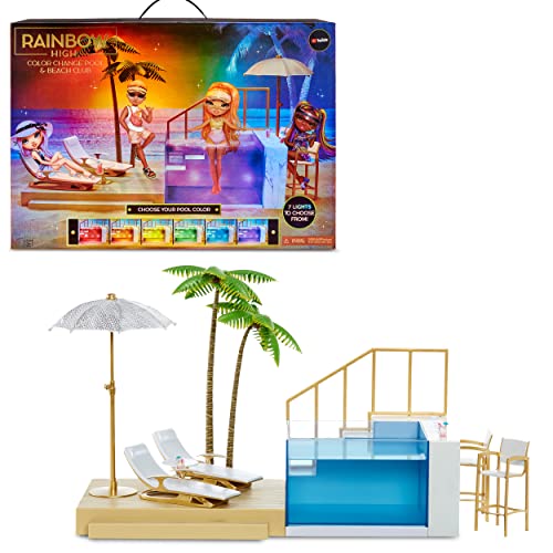 RAINBOW HIGH 578475EUC Barbie Color Change Pool & Beach Club Playset, S von Rainbow High