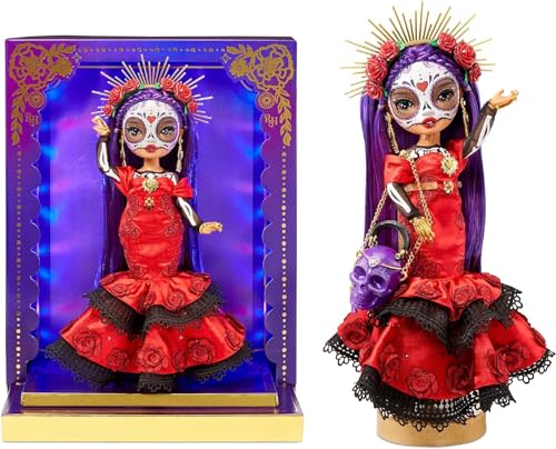 Rainbow High 2022 Celebration Edition Día De Los Muertos - Maria Garcia - Sammler-Modepuppe (28 cm) mit Gesichtsbemalung und Calavera-Handtasche - Leuchtdisplay und Premium-Accessoires von Rainbow High