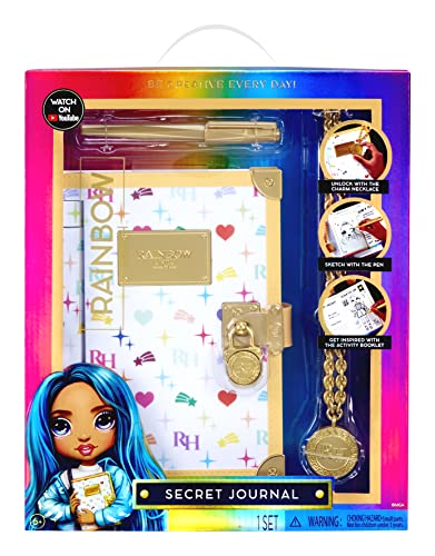 Rainbow High Secret Journal - Fashion Tagebuch für Geheime Ideen - Inklusive goldenem Stift, Aktionsbuch, Halskette mit Anhänger & Schloss - Spielt eine Melodie - Für Kinder ab 6 Jahren von Rainbow High