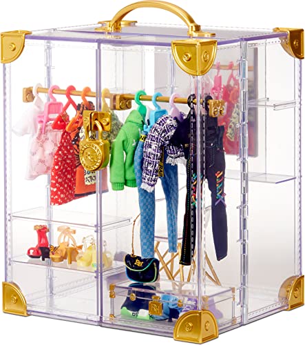 Rainbow High Deluxe Fashion Closet Spielset – 400+ modische Looks! Tragbarer transparenter Acryl-Spielzeugschrank - 31+ Artikel, Kleidung, Accessoires und Stauraum. Für Kinder von 6 bis 12 Jahren von Rainbow High