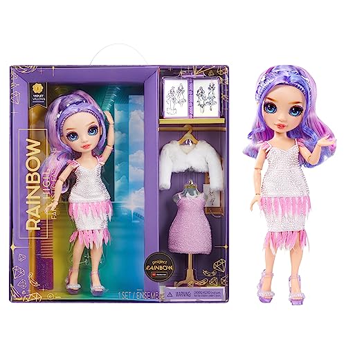 Rainbow High Fantastic Fashion Puppe - Violet Willow - Lila Modepuppe und Spielset mit 2 Outfits & Modeaccessoires - Für Sammler und Kinder von 4-12 Jahren von Rainbow High