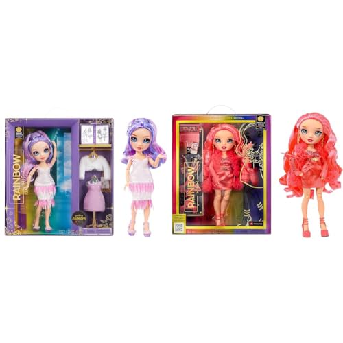 Rainbow High Fantastic Fashion Puppe - Violet Willow & Modepuppe – Priscilla Perez - Pinke Puppe von Rainbow High