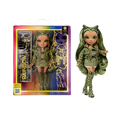 Rainbow High Modepuppe – Olivia Woods - Camo Grün Puppe – Modisches Outfit & 10+ Bunte Spiel-Accessoires - Für Sammler und Kinder von 4-12 Jahren von Rainbow High