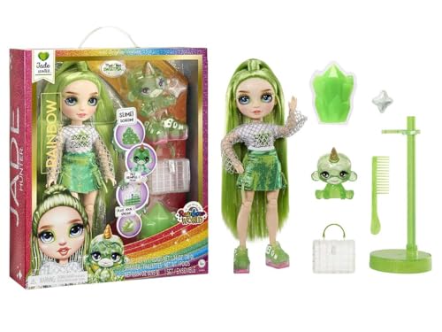 Rainbow High Modepuppe mit Schleim & Haustier - Jade (Grün) - 28 cm Schimmernde Puppe mit Glitzerschleim, Magischem Haustier und Modeaccessoires - Kinderspielzeug - Ideal für 4-12 Jahre von Rainbow High