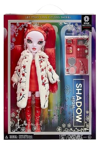 Rainbow High Shadow High Serie 3 - Rosie Redwood - Rote Modepuppe - Modisches Outfit, Extra-Langes Haar und mehr als 10 Bunte Spielaccessoires - Ideal für Kinder von 4-12 Jahren und Sammler von Rainbow High