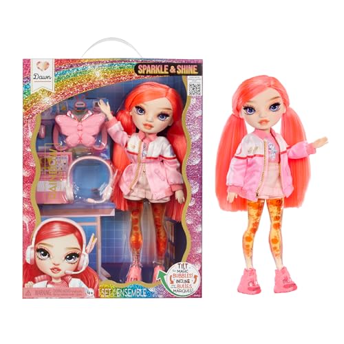 Rainbow High Sparkle & Shine Doll - Dawn - 28 cm Modepuppe mit Korallenrotem Haar und Magischen Zauberblasen in den Beinen, Farbe, zum Stylen und Spielen, Sammlerstück, Für Kinder von 4 bis 12 Jahren Rainbow High Sparkle & Shine Doll - Dawn - 28 cm Modepuppe mit Korallenrotem Haar und Magischen Zauberblasen in den Beinen, Farbe, zum Stylen und Spielen, Sammlerstück, Für Kinder von 4 bis 12 Jahren von Rainbow High