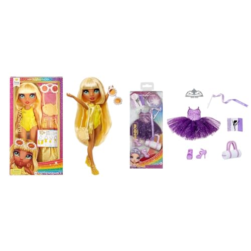 Rainbow High Swim & Style - Sunny (Gelb) & Mode-Pakete - Komplettes Outfit, Schuhe, Schmuck und Spielzubehör von Rainbow High