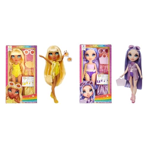 Rainbow High Swim & Style - Sunny (Gelb) & Swim & Style - Violet (Lila) - 28 cm Große Puppe von Rainbow High