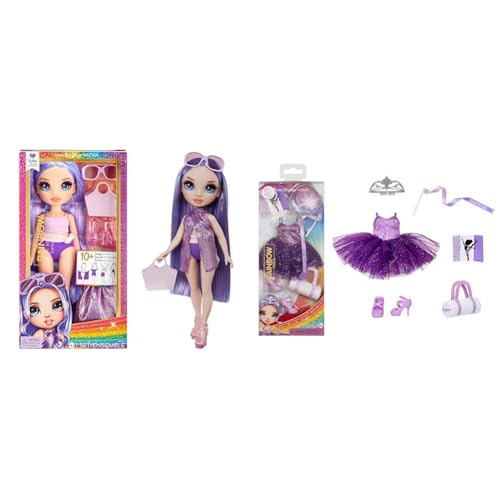 Rainbow High Swim & Style - Violet (Lila) & Mode-Pakete - Komplettes Outfit, Schuhe, Schmuck und Spielzubehör von Rainbow High