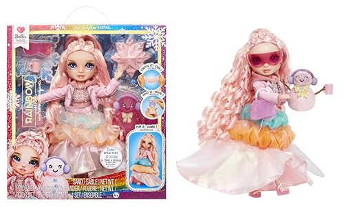 Rainbow High Winter Wonderland Bella – Pinke 27,9 cm große Modepuppe mit magischem Schnee, versteckt in Mode, der Sich mit Wasser aufbläst, und Schneemann-Set, tolles Geschenk für Kinder von 4–12 von Rainbow High