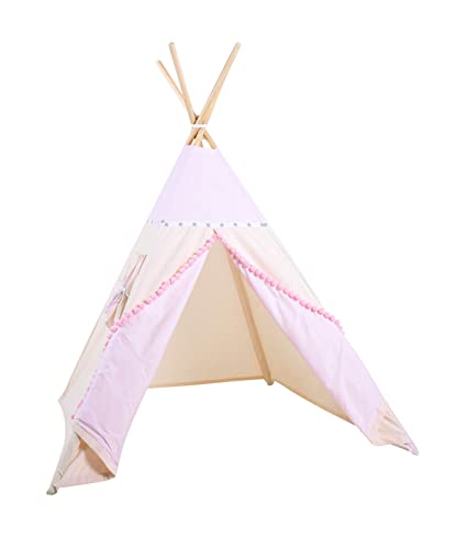 Rainbow Kids Tipi Zelt für Kinder | Baumwollsegeltuch Tippi Kinderzelt, Mehrere Muster und Farben mit und ohne Spielzubehör für Outdoor- und Indoor-Kinderspaß (Kleine Königin, ohne Zubehör) von Rainbow Kids