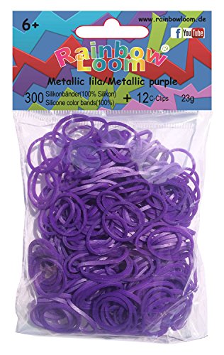 Rainbow Loom 20327 - Original Silikonbänder, 300 Bänder + 12 C - Clips, metallic lila von Rainbow Loom