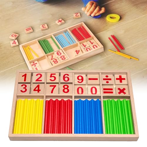 Rakiuty Lernspielzeug für die frühe Kindheit,Mathematisches Spielzeug Holz,Montessori Mathe Spielzeug,Pädagogisches Mathe-Spielzeug für Kinder,Montessori mathematisches Spielzeug Holz,1PC von Rakiuty