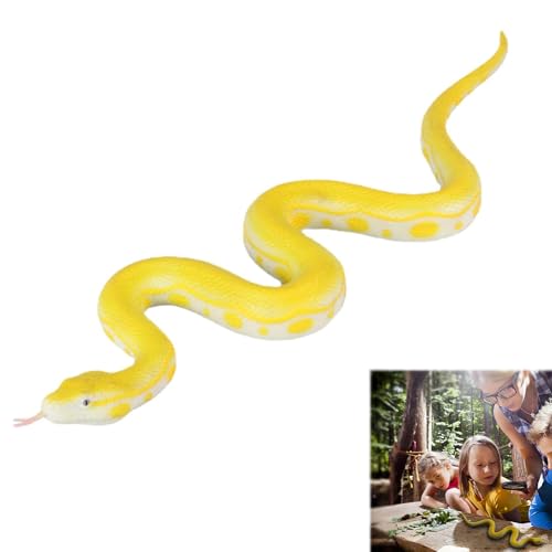 Rakiuty Groß Gummi Gefälschte Schlangen,Schlangen Spielzeug,Python Schlange Spielzeugfiguren,Elastische Schlange aus Gummi Realistische,Realistische Gummi Python,Gefälschte Schlangen Spielzeug,1PC von Rakiuty