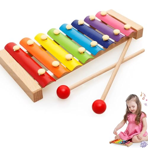 Xylophon Glockenspiel Holz,Holz Bunt Xylophon,Kinder Xylophon Bunt Xylophon,Xylophon Kinder,Xylophone Instrument,Xylophon Baby,Holz Xylophon für Kinder,Musikinstrumente für Kinder Kinderspielzeug von Rakiuty