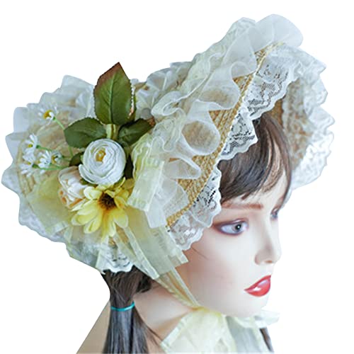 Ralondbey Fascinator für Damen, Lolit-Strohhut, Tee, Party, Sonnenhut, viktorianische Haube von Ralondbey