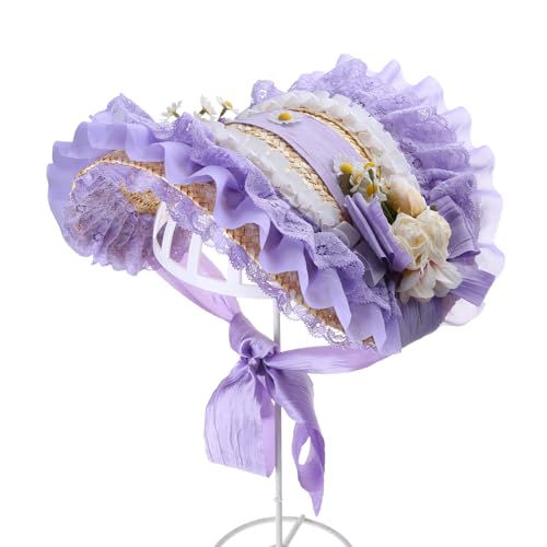 Ralondbey Fascinator für Damen, Lolit-Strohhut, Tee, Party, Sonnenhut, viktorianische Haube von Ralondbey