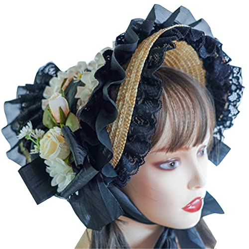 Ralondbey Fascinator für Damen, Lolit-Strohhut, Tee, Party, Sonnenhut, viktorianische Haube von Ralondbey