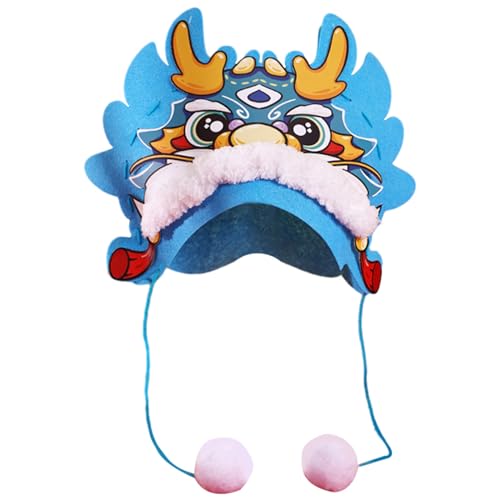 Ralondbey Hut DIY Chinesischer Drache Jahr Beanies Bastelset für Mädchen Kinder Festival Geburtstagsgeschenk Kinder DIY Bunte Mütze von Ralondbey