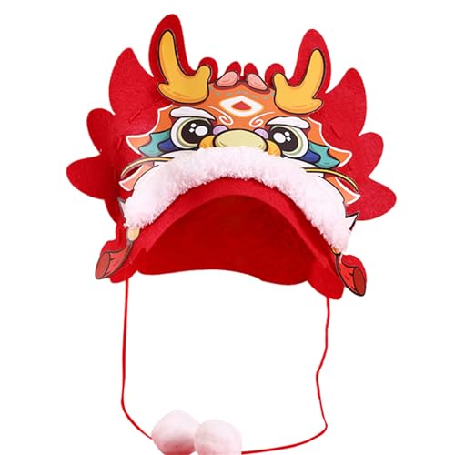 Ralondbey Hut DIY Chinesischer Drache Jahr Beanies Bastelset für Mädchen Kinder Festival Geburtstagsgeschenk Kinder DIY Bunte Mütze von Ralondbey