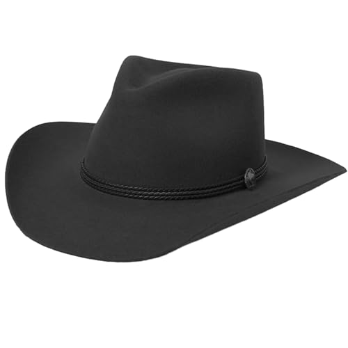 Ralondbey Hut Fedoras Hut für Damen Herren mit gewebtem PU-Gürtel, Zaubererhut, Wollhut, Rollenspiel, Kostüm, Cowboyhüte von Ralondbey