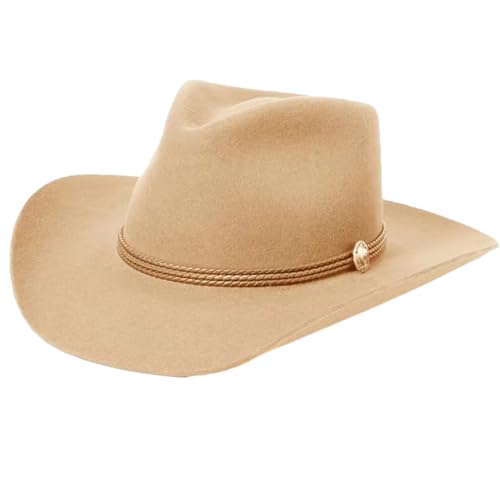 Ralondbey Hut Fedoras Hut für Damen Herren mit gewebtem PU-Gürtel, Zaubererhut, Wollhut, Rollenspiel, Kostüm, Cowboyhüte von Ralondbey