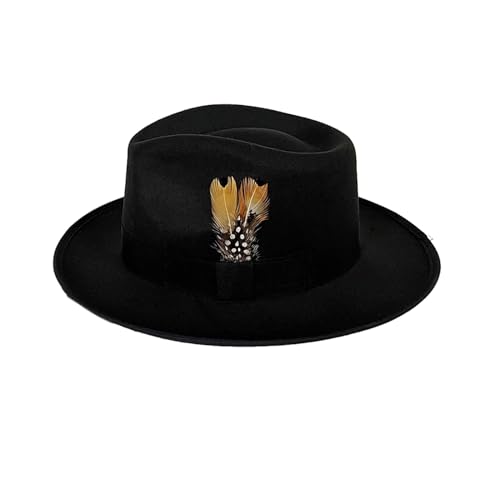 Ralondbey Hut Lincolns Fedora Hut für Maskerade Party Gentleman Hut JazzHat mit Feder Erwachsene Karneval Party Kostüm Zubehör von Ralondbey