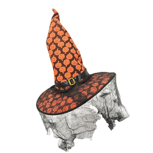 Ralondbey Hut Schleier Tüll Halloween Hut Cosplay Kostüm Spinnennetz Sheer Zauberer Hexenhüte von Ralondbey