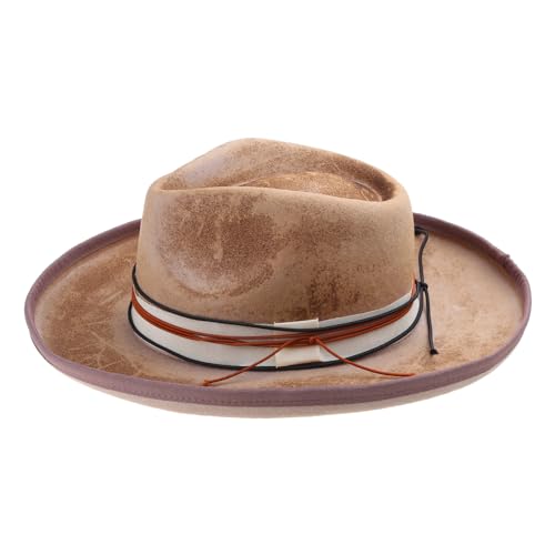 Ralondbey Hut Vintage Panama Hut Erwachsene Flat Top Hut Unisex Cosplay Party Kostüm Fedora Hüte von Ralondbey