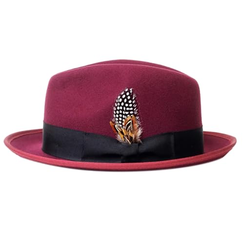 Ralondbey Hut Vintage Wollfilz Fedora Cap Jazzs Hut MagicShow Kopfschmuck Karneval Party Wear von Ralondbey