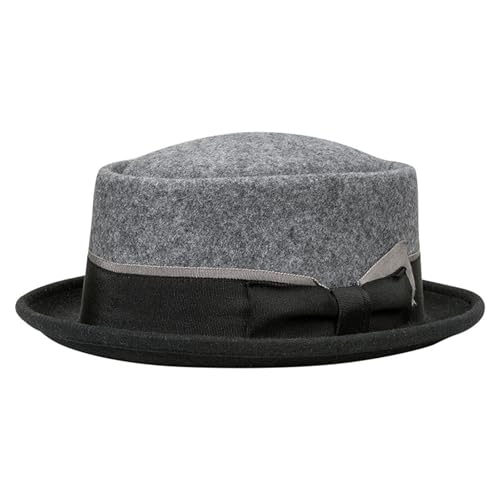 Ralondbey Hut Wolle Homburg Fedoras Hut exotischer Gürtel elegant viktorianische Zeitalter Wolle Zylinder Klassischer Porkpie Hut für Frauen Erwachsene von Ralondbey