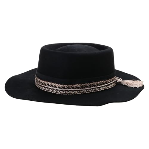 Ralondbey Klassischer Fedora-Cowboyhut für Reisen, breite Krempe, Westernhut für Jungen, Mann, Erwachsene, Cowboyhut von Ralondbey