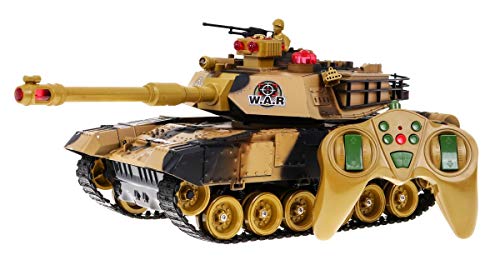 Ramiz RC Ferngesteuerter Panzer - Battle Panzer mit Ton und Lichteffekte | 2.4GHz | 1:18 - Beige von Ramiz