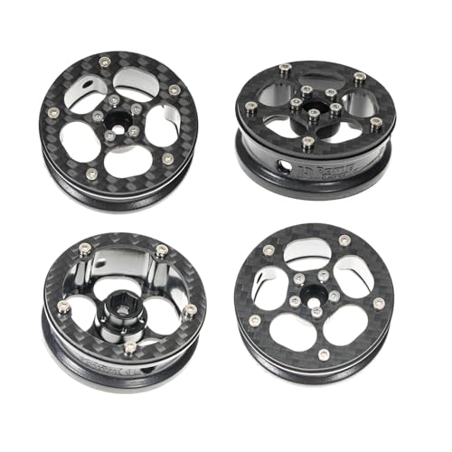 RampCrab 1,8" (46 mm) Super Wheels, Beadlock-Felgen aus Kohlefaser, passend für SCX24, TRX4M, FCX24, FCX24M, CR18P, Stil B von RampCrab