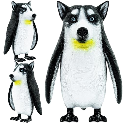 Randimals Pinguin & Husky Figur-Tierspielzeug - P-Dawg Pinguin & Hund Hybrid Figur Realistische Tiere Spielzeug - Robuste & Einzigartige Hund-Pinguin Deko Tierfiguren - Miniatur Tierfiguren von Randimals