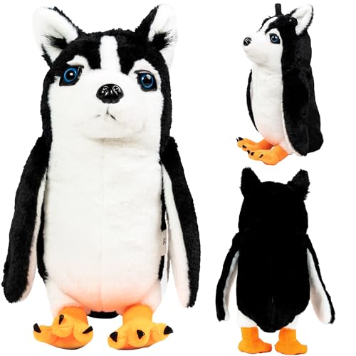 Randimals Pinguin & Husky Hybrid Kuscheltier - P-Dawg Hund Kuscheltier Pinguin Mix Plush Toy - Knuddelige Kuscheltiere für Mädchen & Jungen - Niedliche Plüschtiere Freundschaft & Abenteuer von Randimals