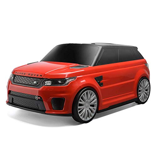 Range Rover TY6108RD Ride on Suitcase, Red Offizieller Sport SVR Cabrio Kinderkoffer zum Aufziehen und Anzug, Rot, Gestreift, L von Range Rover