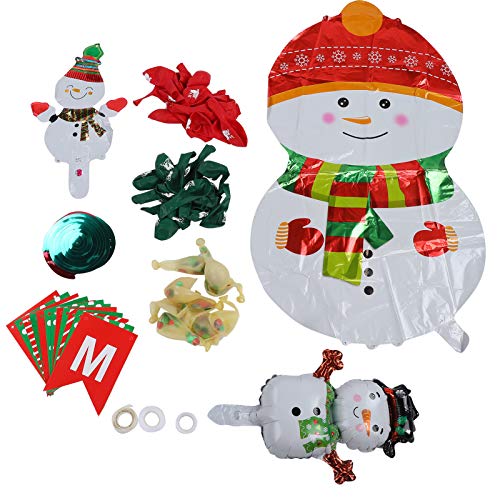 Rankomu Weihnachtsballonbanner Weihnachtspapierflaggen-Set, Wimpelkette und Ballon-Buchstaben-Hängebanner, Urlaubsdekoration, Partyzubehör, 3 m lang, Rot und Grün von Rankomu