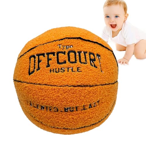 Ranley 3D Basketball Kissen, 25CM Basketball Plüsch Spielzeug, Weiches Basketball Plüschtier Stofftier, Kreatives Basketball Wurfkissen, Schöne Basketball Fußball Plüsch Spielzeug von Ranley