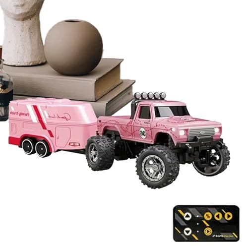 Ranley Ferngesteuertes LKW-Auto, RC-Truck-Crawler-Spielzeug - Kleines Elektroauto-Spielzeug | Wiederaufladbarer Indoor-Autorennfahrer, 2,4-GHz-Elektroauto-Spielzeug mit Lichtern, Maßstab 1:64 für und von Ranley