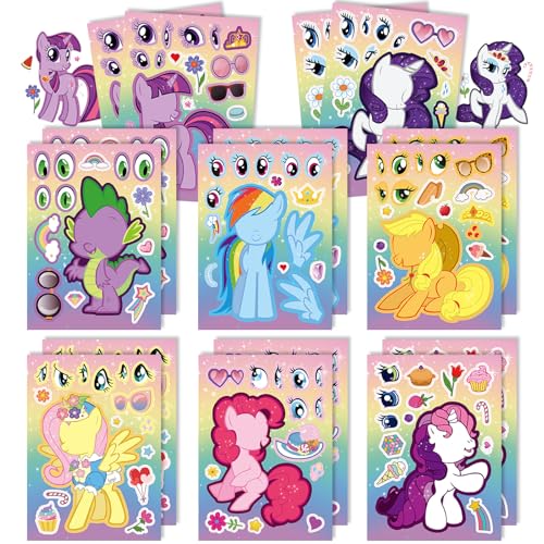 16 Stück Pony Aufkleber, DIY Cartoon Sticker Kinder Make-a-Face Selbstklebende Aufkleber, Erstelle deine eigenen personalisierten Aufkleber, Party Deko Geburtstagsgeschenk Tütenfüller Bastel Set 16 Stück Pony Aufkleber, DIY Cartoon Sticker Kinder Make-a-Face Selbstklebende Aufkleber, Erstelle deine eigenen personalisierten Aufkleber, Party Deko Geburtstagsgeschenk Tütenfüller Bastel Set von Ranlufly