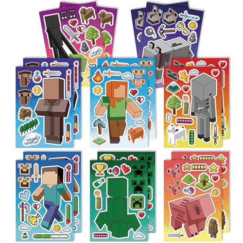 Ranlufly 16 Stück Aufkleber, DIY Cartoon Sticker Kinder Make-a-Face Selbstklebende Aufkleber, Erstelle Deine eigenen personalisierten Aufkleber, Party Deko Geburtstagsgeschenk Tütenfüller Bastel Set Ranlufly 16 Stück Aufkleber, DIY Cartoon Sticker Kinder Make-a-Face Selbstklebende Aufkleber, Erstelle Deine eigenen personalisierten Aufkleber, Party Deko Geburtstagsgeschenk Tütenfüller Bastel Set von Ranlufly