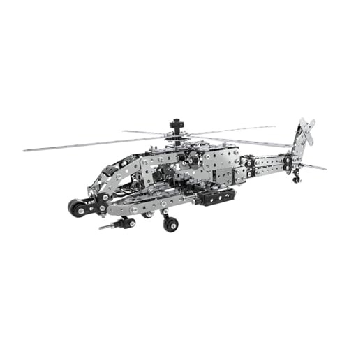 Ranstac Block Puzzle Erwachsene Panzer Hoher Schwierigkeitsgrad 3D Metall Puzzle Modell Kriegsschiffe Kirov Klasse Cruiser KJPZ-04 (Apache Hubschrauber) von Ranstac