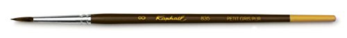 Saver – Raphaol Pinsel kurz L Aqué Virole Aluminium eloxiert klein Grau N.8, 98144, Braun von Raphael