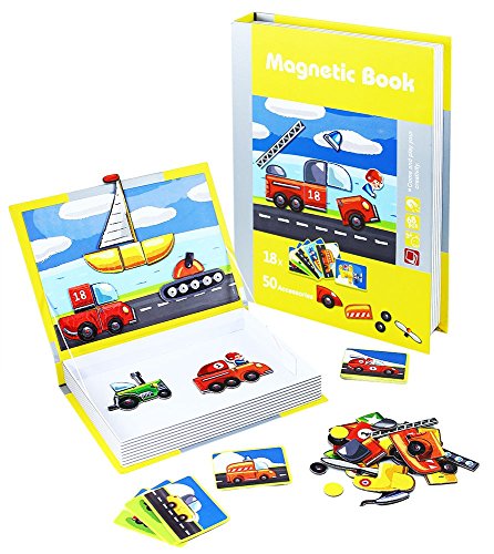 Rappa 162129 Magnetisches Legespiel Magnetic Book - Fahrzeuge für Jungs von Rappa