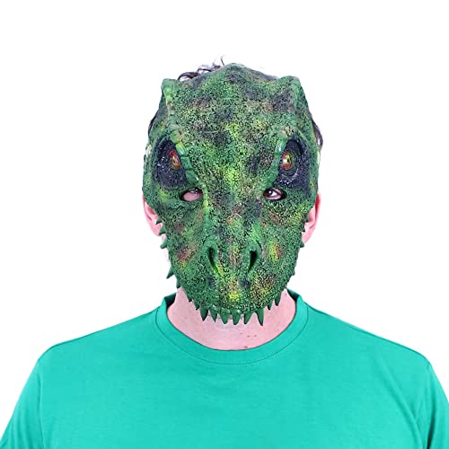 Rappa 197114 Karnevalsmaske Gummimaske Dinosaurier Tyrannosaurus Rex für Kinder ab 14 Jahren und Erwachsene von Rappa