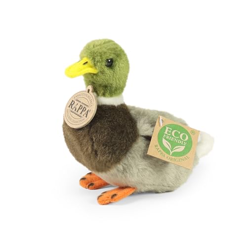 Rappa - 241893 - Ente, Stockente, Erpel, Plüsch, 13cm x 12cm x 8cm, Handwäsche, ECO-Friendly von Rappa